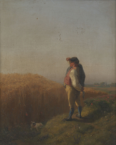 A German Farmer in his Cornfield by Friedrich Wilhelm Pfeiffer