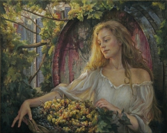 A grape gatherer by Helene Beland