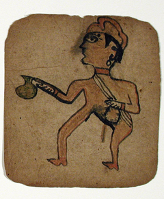 A nude man with a gourd by Anonymous