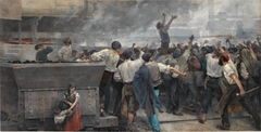 A strike of workers in Biscay by Vicente Cutanda Toraya