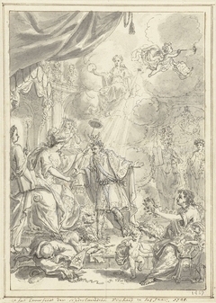 Allegorie op het jubileum van Nederlands Vrijheid, 1648-1748 by Simon Fokke