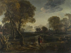 An Evening View near a Village by Aert van der Neer