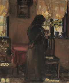 An old woman in her room. by Anna Ancher