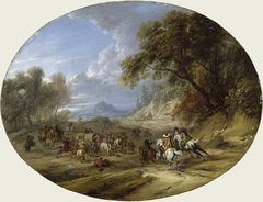 Attaque d'un convoi by Adam Frans van der Meulen