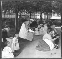 Au Square Montholon, Parc Monceau by Fernand Piet