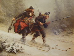 Birkebeinerne by Knud Bergslien