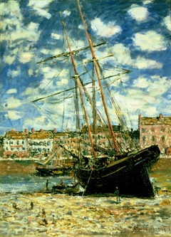 Boat Lying at Low Tide by Claude Monet