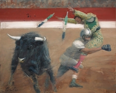 Bullfight - oil on canvas - 130x160 cm. by Nicola Pucci