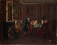 Card Players in a Drawing Room by Pierre Louis Dumesnil