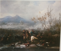 Cavalry Skirmish in Winter Landscape by Jan van Huchtenburgh