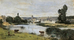 Château-Thierry. Vue d'ensemble avec la tour de Saint-Crépin by Jean-Baptiste-Camille Corot