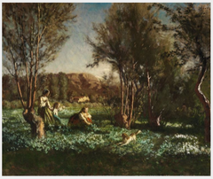 Children Playing in a Meadow by Adolphe Joseph Thomas Monticelli