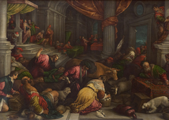 Christus vertreibt die Händler aus dem Tempel by Leandro Bassano