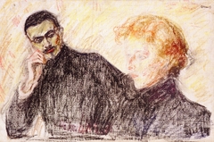 Dark-Haired Man and Red-Haired Woman by Edvard Munch