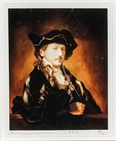 Daughter of Art History: Rembrandt (Self-Portrait) by Yasumasa Morimura