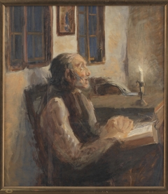 Den gamle mand ved spedelyset by H. A. Brendekilde