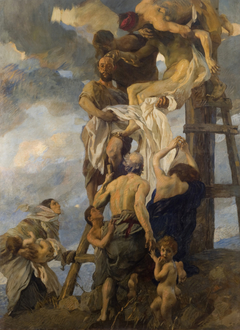 Descent from the cross by Ettore Tito