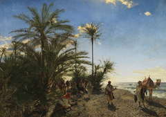 Die Palmen von Akabah am Roten Meer by Adolf Meckel von Hemsbach