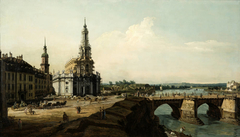 Dresden from the left Bank of the Elbe above the Bridgehead of the Old Town by Bernardo Bellotto