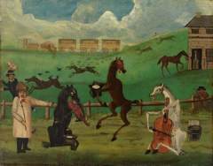 Early Days of the Steam Train (Effects of the Railroad on the Brute Creation) by Unknown Artist