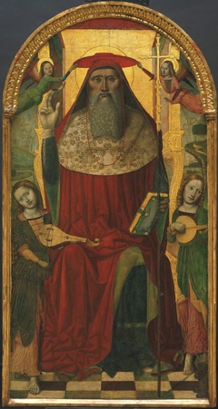 Enthroned Saint Jerome, with Angels by Niccolò Corso