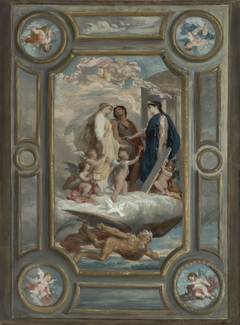 Esquisse pour la mairie de Clichy : Allégorie du mariage (plafond de la salle des mariages) by Oscar-Pierre Mathieu