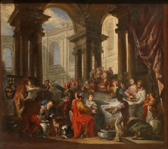 Feast Given under an Ionian Porch by Giovanni Paolo Panini