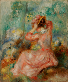 Femme arrangeant son chapeau by Auguste Renoir