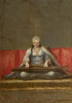 Femme Turque jouant du canon by Jean Baptiste Vanmour