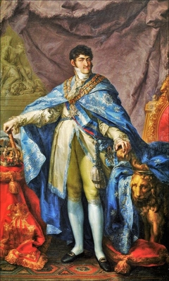 Fernando VII con el manto de la Orden de Carlos III by Vicent López Portaña