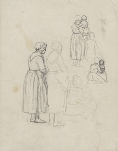 Figuurstudies van vrouwen en kinderen by Philip Sadée