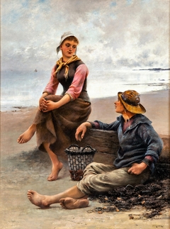 Fisherman and his Maiden by August Hagborg