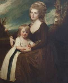 Frances Bankes, Lady Brownlow (1756 – 1847) with her Son the Hon. John Cust, later 1st Earl Brownlow, GCH, FRS, MP (1779-1853) by George Romney