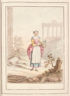 Freschetana Girl, leaf from 'A Collection of Dresses by David Allan Mostly from Nature' - David Allan - ABDAG007557.41 by David Allan