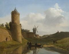 Gezicht op de Nijmeegse vestingwerken by Rudolphus Lauwerier