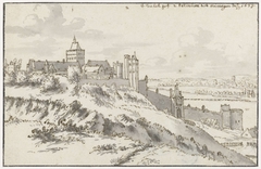 Gezicht op het Valkhof en Belvedere te Nijmegen by Josua de Grave