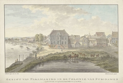 Gezicht op Paramaribo by Johan Antonie Kaldenbach