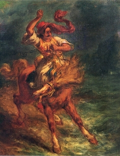 Giaour traversant un gué by Eugène Delacroix