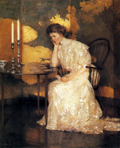 Girl Playing Solitaire by Frank Weston Benson