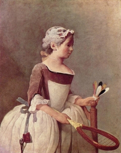 Girl with Racket and Shuttlecock by Jean-Baptiste-Siméon Chardin