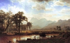 Haying, Conway Meadows by Albert Bierstadt