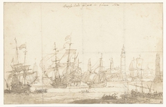 Het uitzeilen van de Spaanse vloot van Havanna in 1662 by Unknown Artist