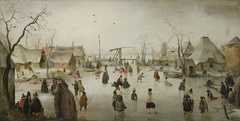 Ice-skating in a Village by Hendrick Avercamp