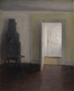 Interior. An Old Stove by Vilhelm Hammershøi