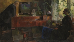 Interior with the Artists Oluf and Kris Wold-Torne by Thorvald Erichsen