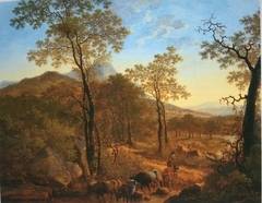 Italianate Landscape with Cowherd by Willem de Heusch