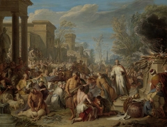 Jeroboam Sacrificing to the Idols by Jacques Ignatius de Roore