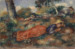 Jeune fille couchée sur l'herbe by Auguste Renoir