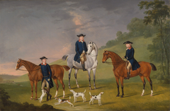 John Corbet, Sir Robert Leighton and John Kynaston with their Horses and Hound by Thomas Stringer