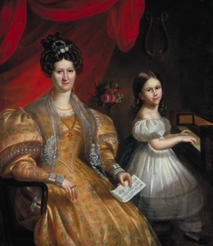 Julie Papineau (née Bruneau) and her Daughter Ezilda by Antoine Plamondon